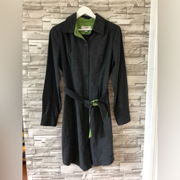 Isaac Mizrahi || Women’s Long Sleeve Collared Formal Wrap Shirt Dress Midi sz M - Picture 1 of 11